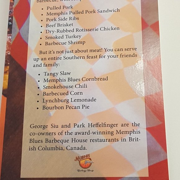 Vintage 2008 Memphis Blues BBQ House Cookbook by George Siu Park Heffelfinger BC - Picture 5 of 16